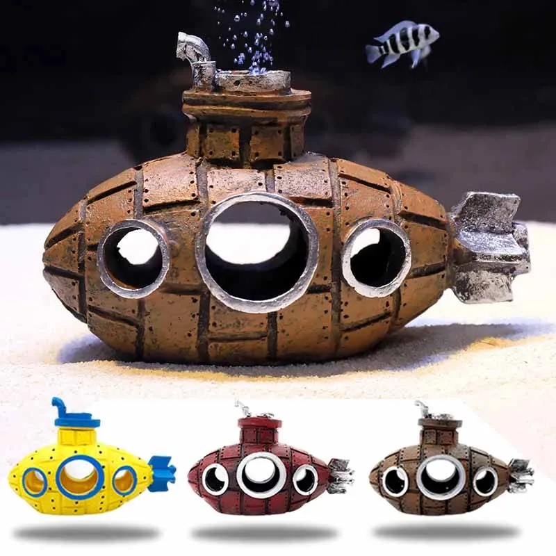 Marine Aquarium For Sale - Resin Submarine Ornaments Aquarium Fish Tank