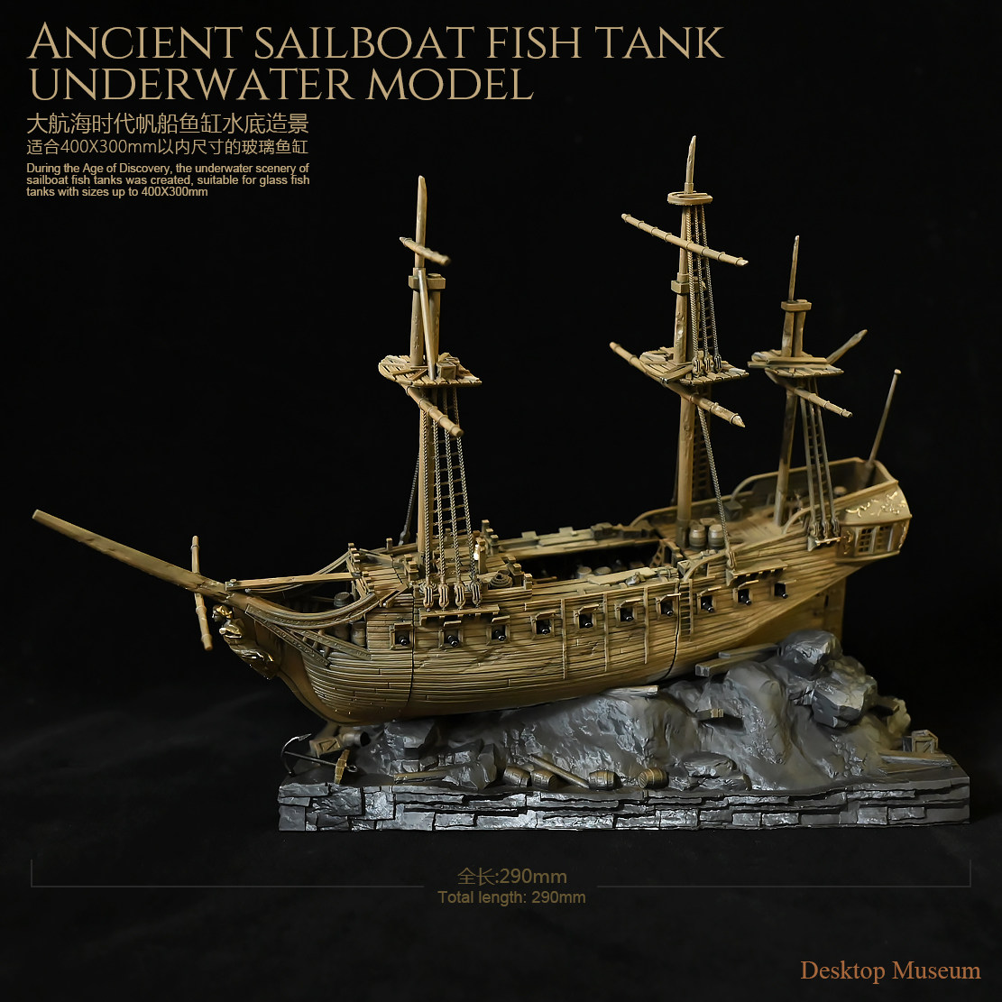 290mm Sailing Ship Aquarium De - Marine Aquarium Epoxy ulasan dan harga